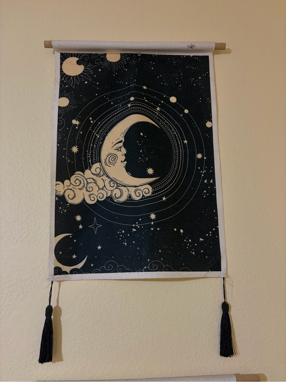 Celestial Sun Moon Tapestry Set Boho Wall Hanging Astrology Cosmic Star Decor - Picture 4 of 5